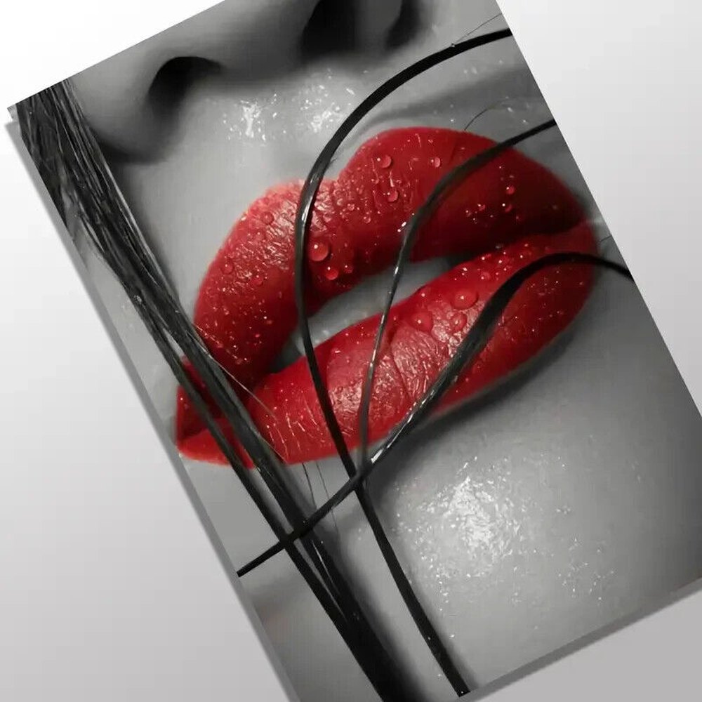 Modern Art, Sexy Red Lips Artistic Canvas Print 12" x 18" NEW! Home & Garden:Home Décor:Posters & Prints Style Your Walls
